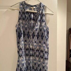 Joie Navy and White Sleeveless Blouse